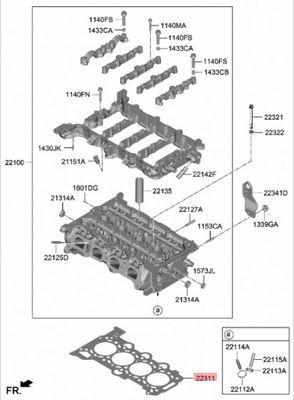 22311-2B004 Gasket Cylinder Head Hyundai Elantra Kia 1.8 22311-2B002 22311-2B003